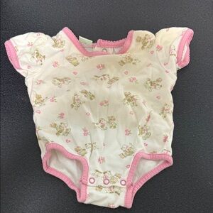 Sesame Street Baby Onesie with Pink Trim  vintage